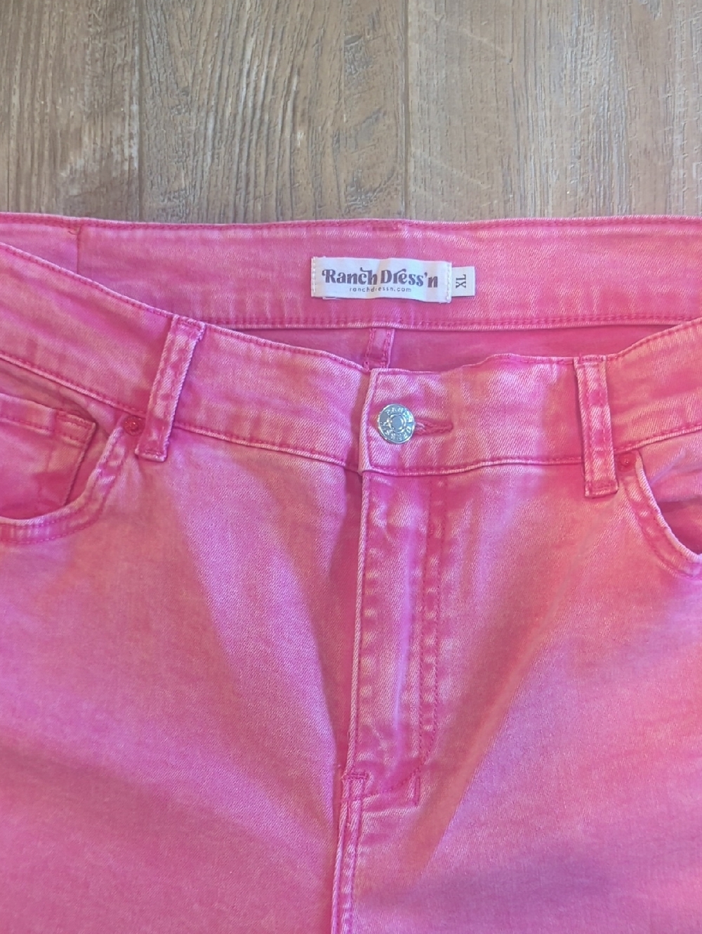 RANCH DRESS'N Fallon Taylor Signature "Retro Pink" washed trouser jeans XL Tall - Picture 13 of 14